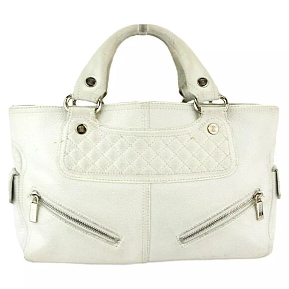 CELINE tote bag boogie bag white leather Authentic - Picture 1 of 9